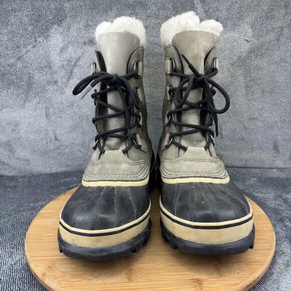 Sorel Caribou Boots Womens Size 8 Gray Waterproof Winter Snow Warm NL1005-051 - Picture 3 of 11